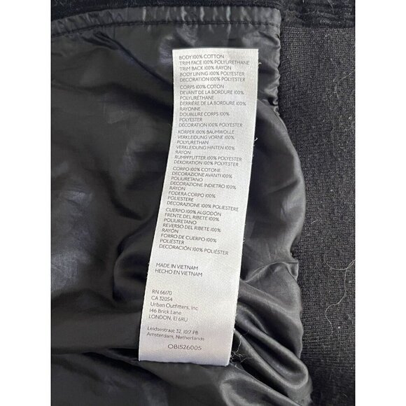 Urban Outfitters BDG Black Embroidered Corduroy Torrence Varsity Jacket Sz XS - Picture 9 of 13